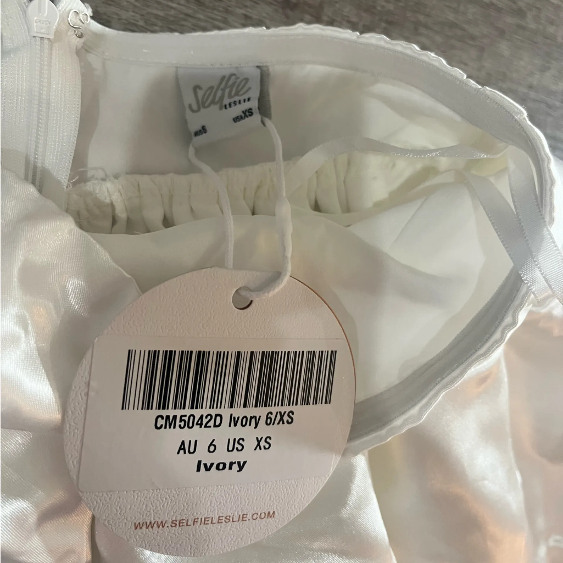 SELFIE LESLIE Elianna Strapless Tiered Mini Dress in Ivory - Image 5