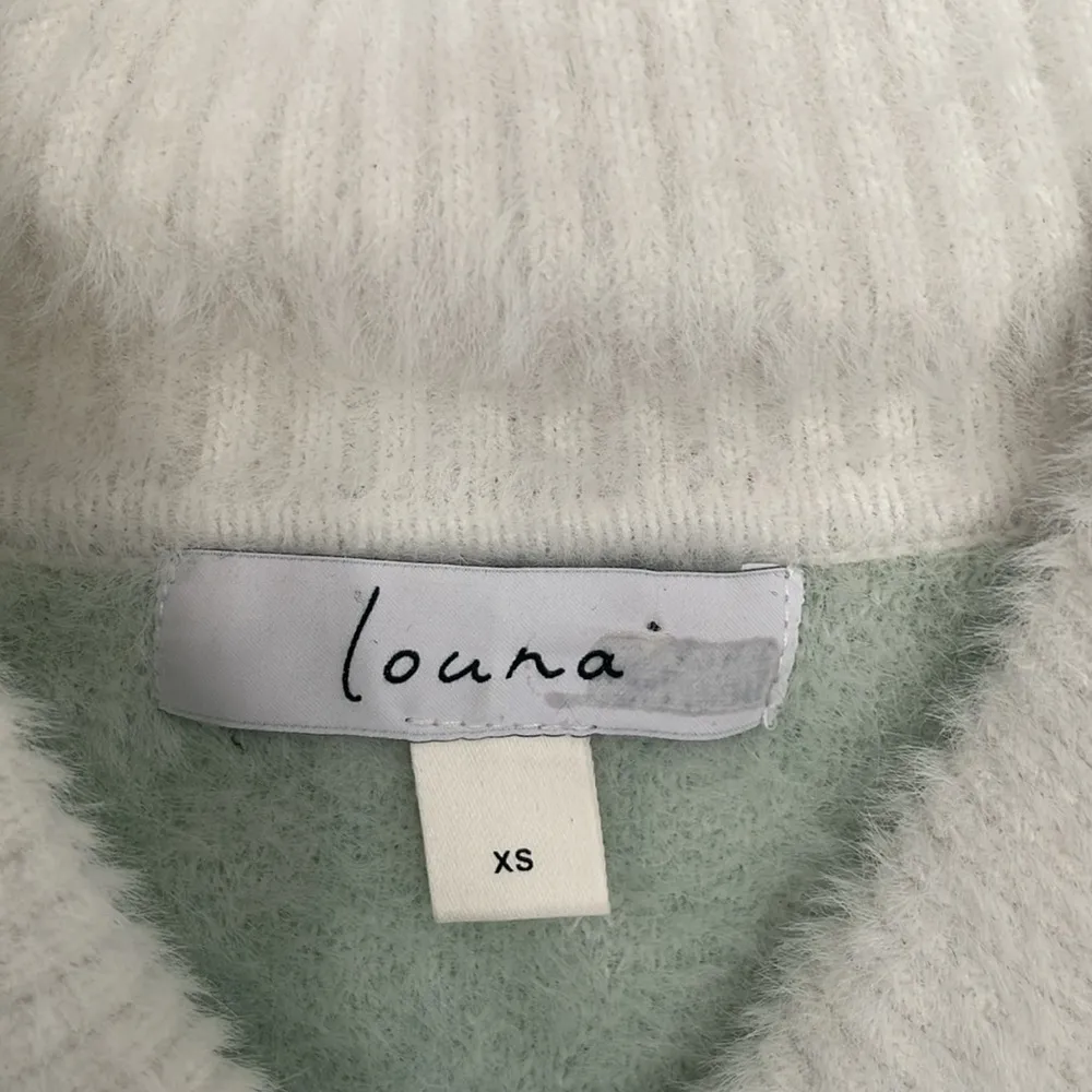 EEUC Louna Diamond Knit Cardigan Cropped Soft XS 🥰 Green - Image 6