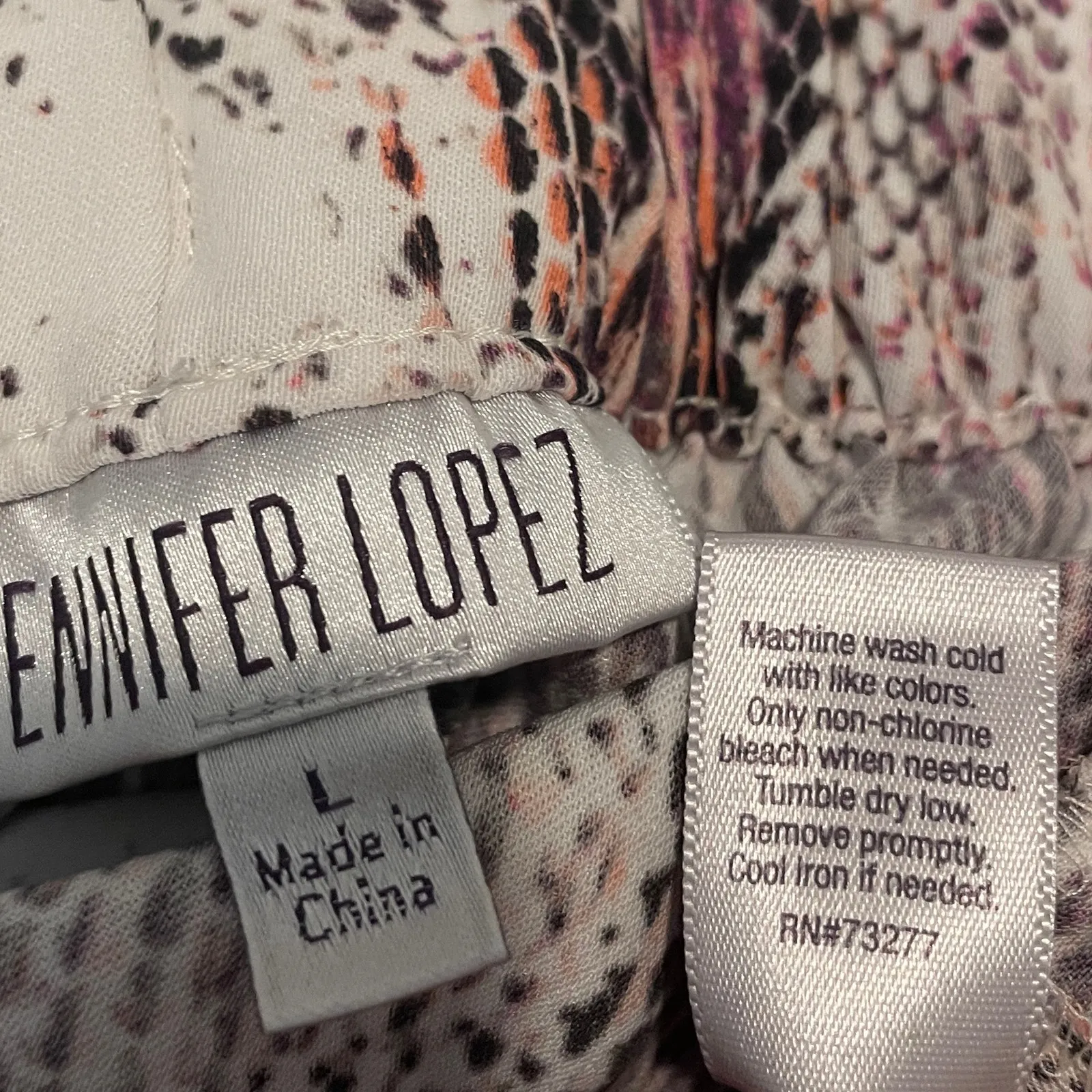 Jennifer Lopez animal floral print jogger pants large P 7073 - Image 5