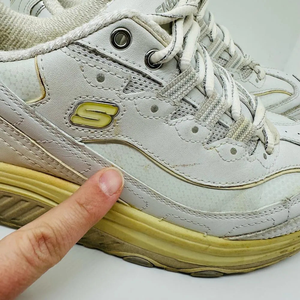 Skechers Shape Ups Fitness White Lace Up Walking Trainer Shoes Size 6.5 - Image 6