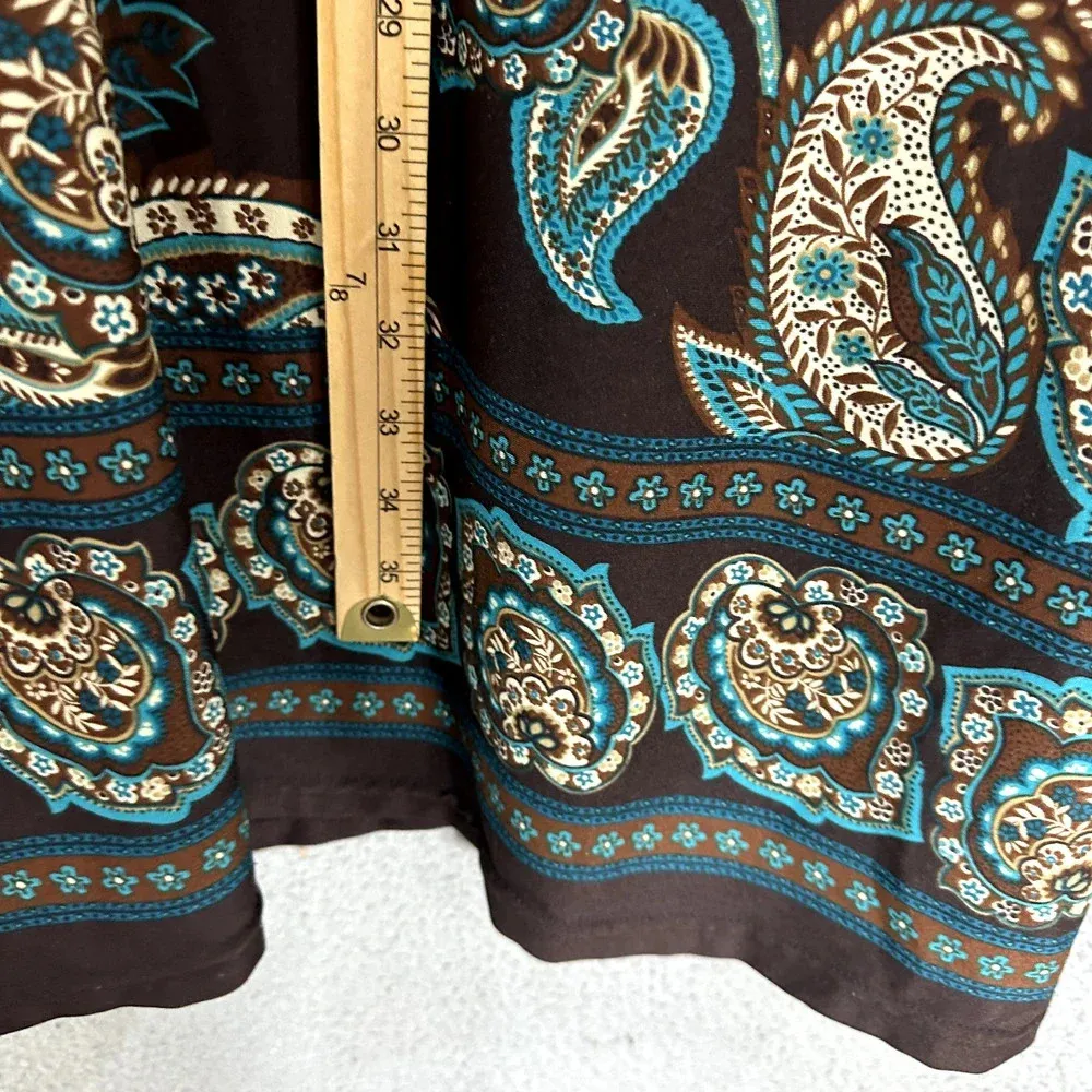 Fashion Bug Shift Dress Womens 1X Brown Paisley 3/4‎ Sleeve Retro Indie Boho Y2K - Image 5