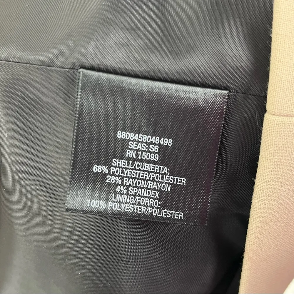 METAPHOR Oxford Tan Collarless Longline Front Zip Lined Coat, Size Large - Image 4