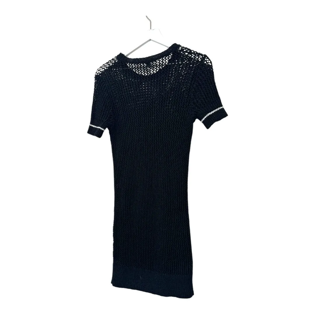 James Perse Black Open Knit Short Sleeve Midi Dress Size Small/ 1 - Image 7