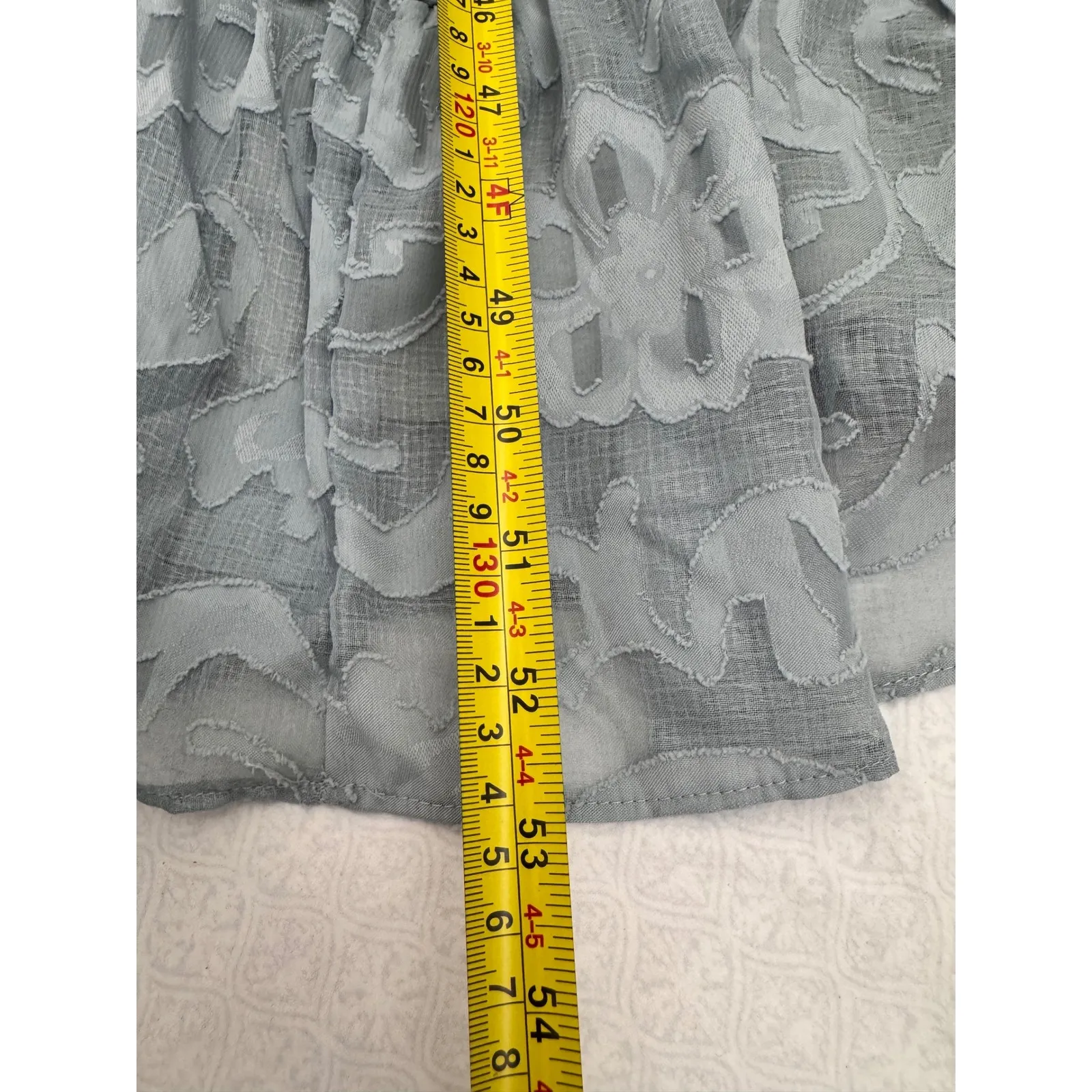 AQUA Smocked Maxi Dress Tiered Ruffle‎ Long Sleeve Boho Chic XS - Image 4