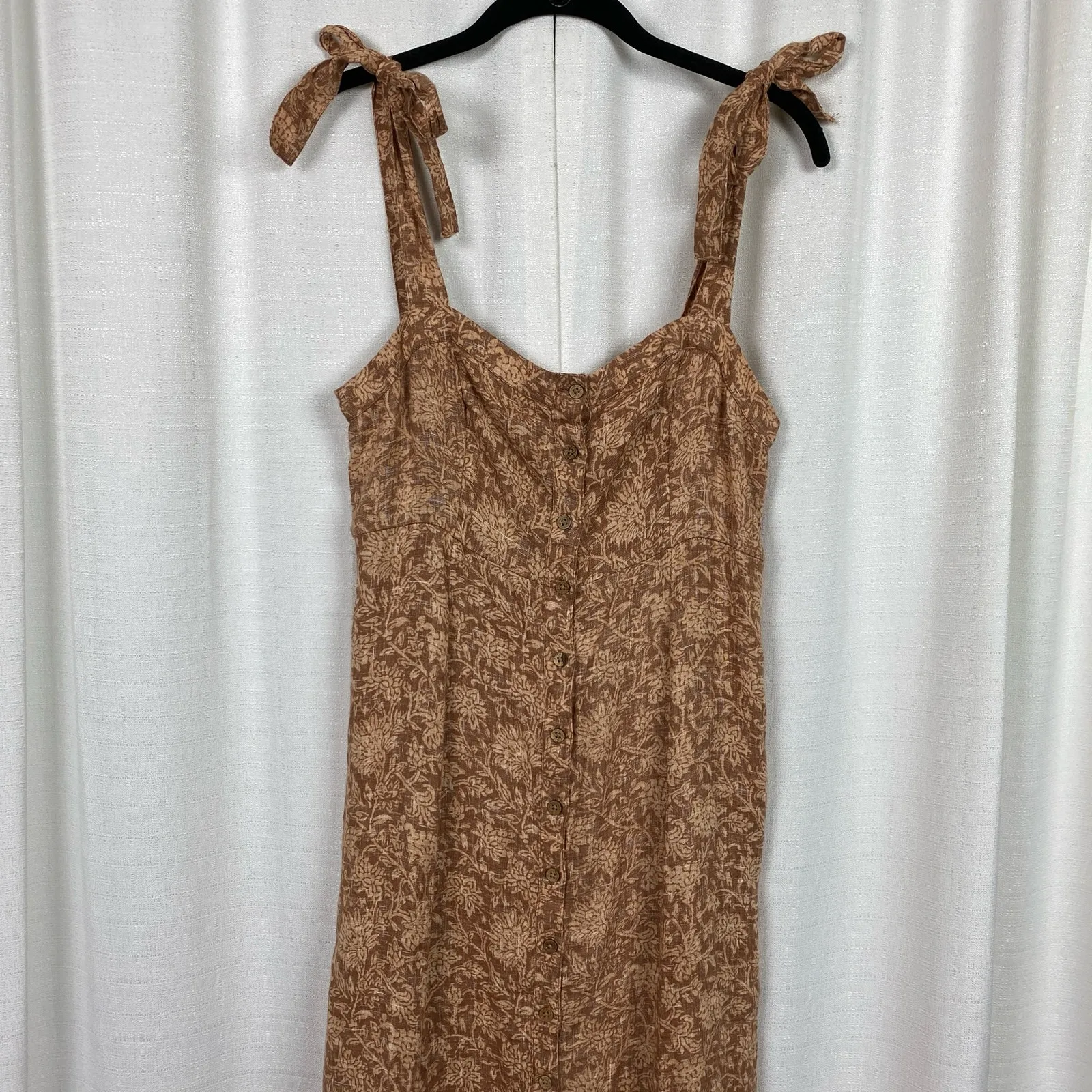 Faherty Bronze Riviera Floral Linen Kendall Dress Sz.S NWT - Image 7