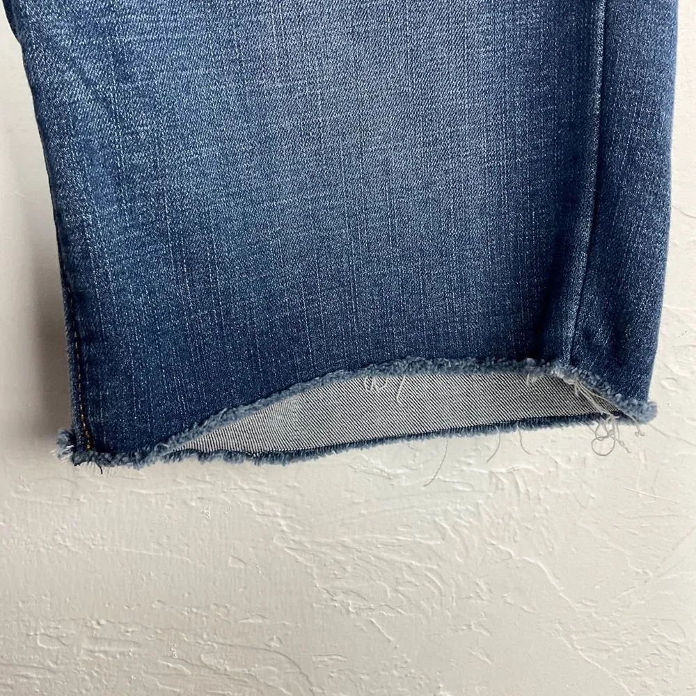 Levi's  Blue Distressed Raw Hem Bermuda Shorts 24 - Image 3