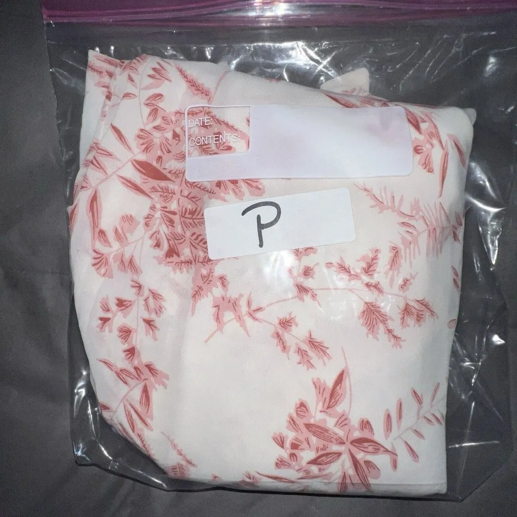 SHEIN WHITE PINK FLORAL‎ MIDI HIGH NECK OPEN TIE BACK WAIST TIE SHORT SLEEVES XS - Image 9