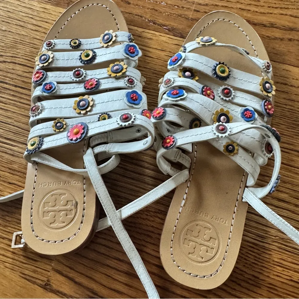 Tory Burch Women's Marguerite Floral Strappy Sandals | Size 6 - Image 4