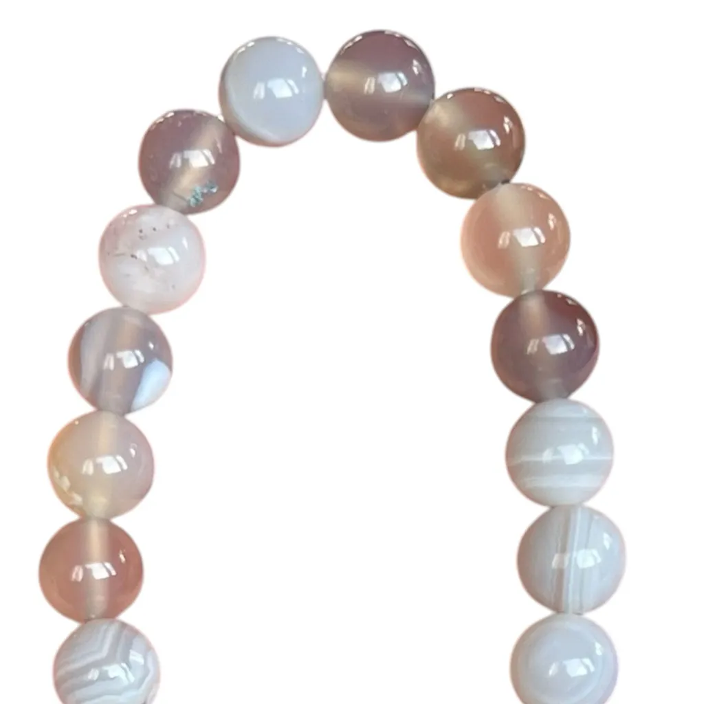 Australian Agates Stretch Bracelet with Stone Pendant Gray - Image 5