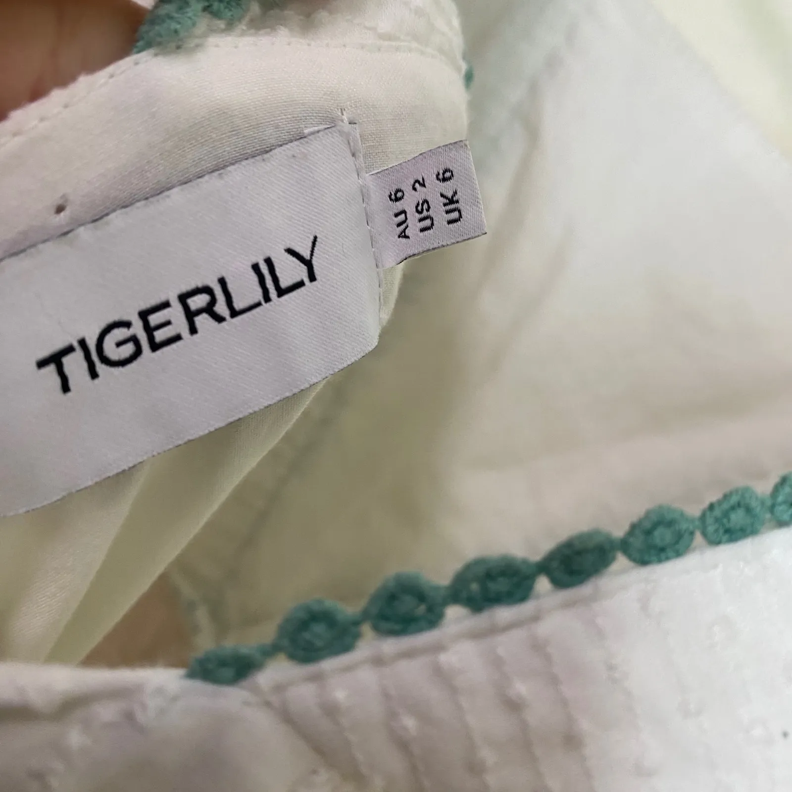 Tigerlily Namita White Crochet Trim Maxi Dress Square Neck Boho Beach Vacation 2 - Image 11