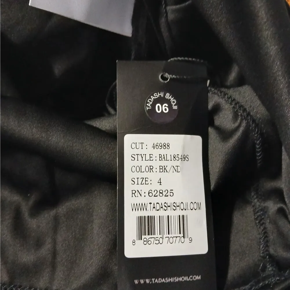 $529 NWT Tadashi Shoji Sabina Velvet Cocktail Dress Size 4 Black Formal Wedding - Image 11