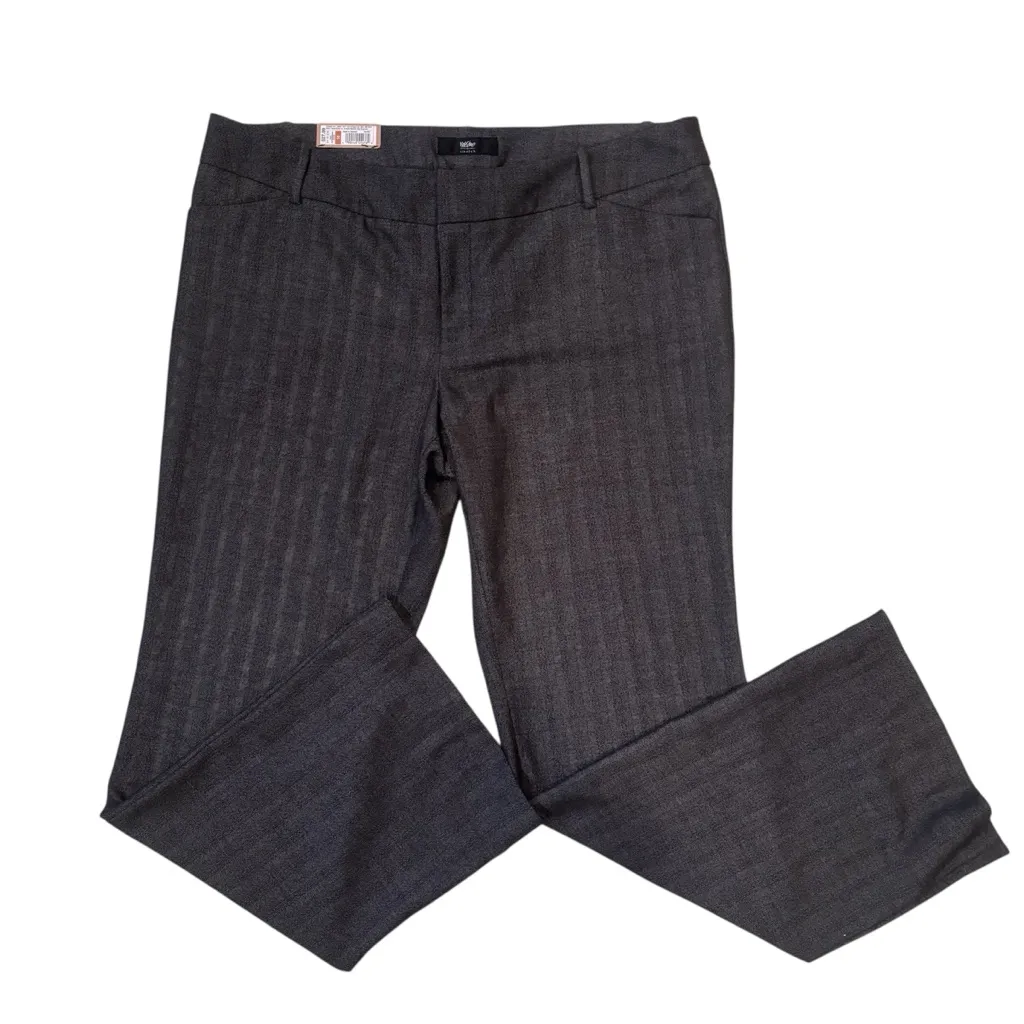 Mossimo Mid Waist Gray Straight Trousers NWT Size 16 Black - Image 3