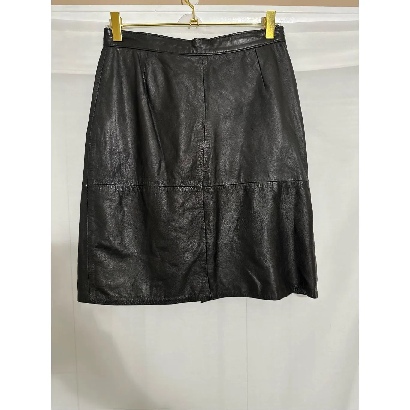 Patricia Wolf vintage leather skirt Black Size 12 - Image 3