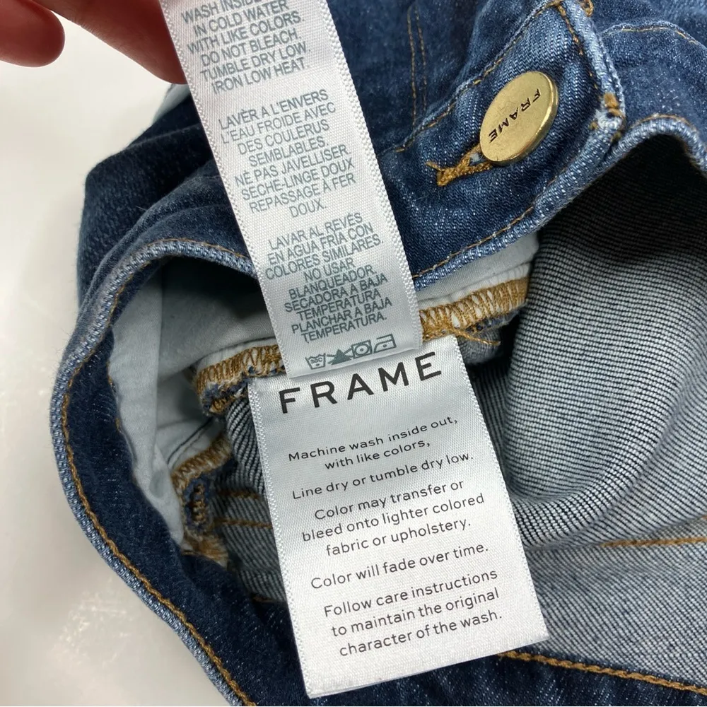 FRAME | Le Garcon Dark Wash Distressed Skinny Jeans 24 - Image 6