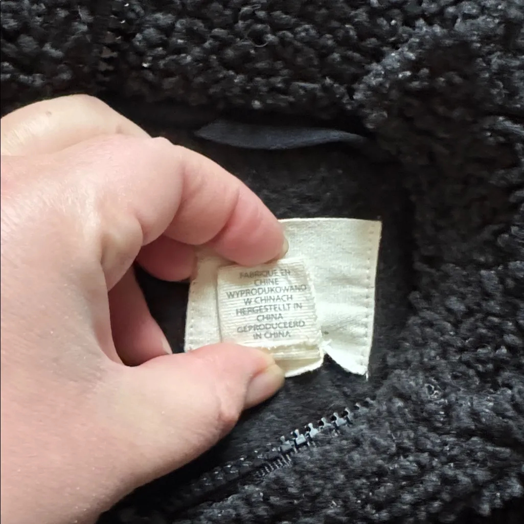 Aspen Sherpa Fleece Long Line Zip Up Hooded Coat Black 2X - Image 4