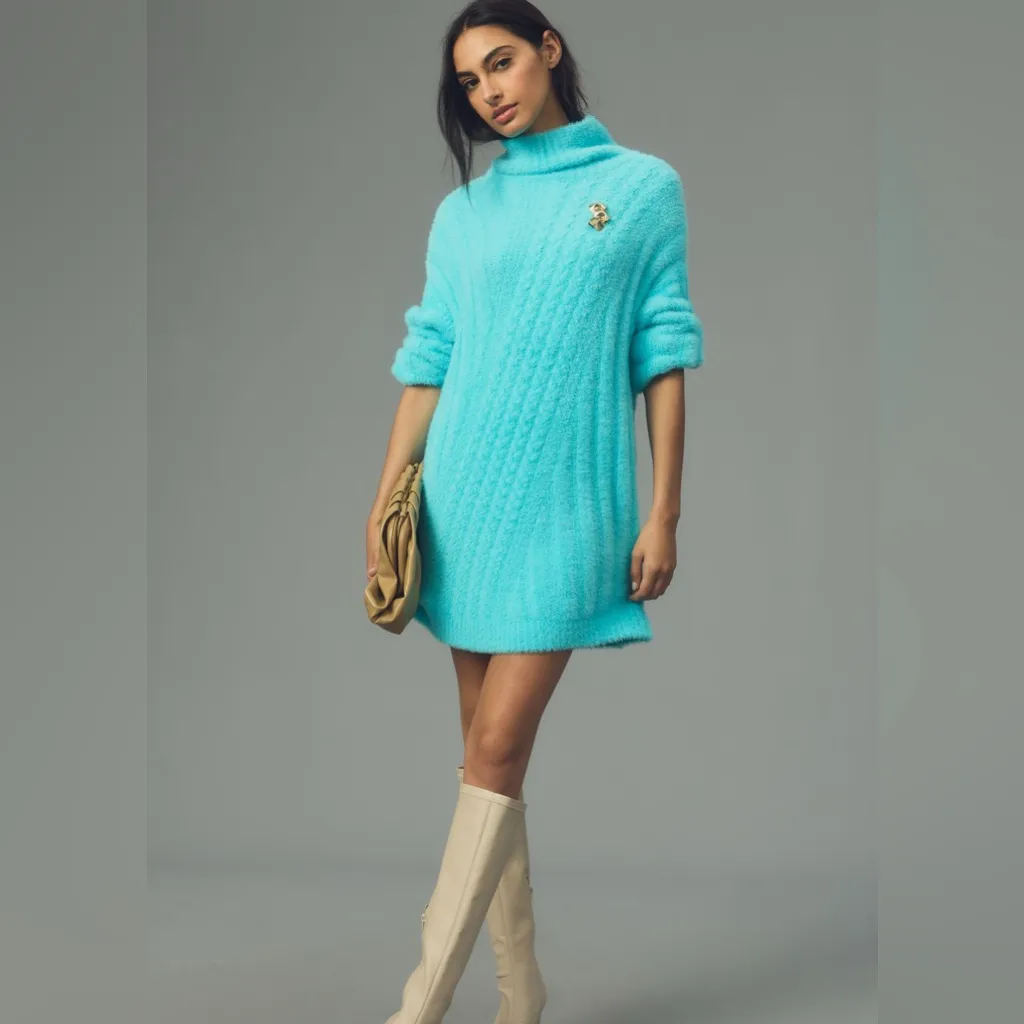 Anthropologie Cable Tunic Sweater Mini Dress NWT - Image 6