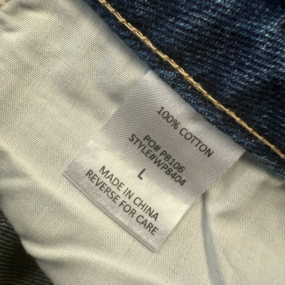 Timing Los Angeles Women Size Large Wide Leg Distressed Paint Splash Denim Jeans - Image 6