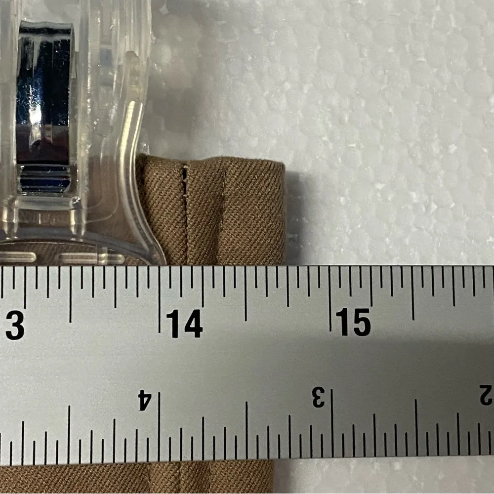 JLUXLABEL Pants Women M High Waisted Tan Wide Leg Trousers Zip Back Business - Image 7