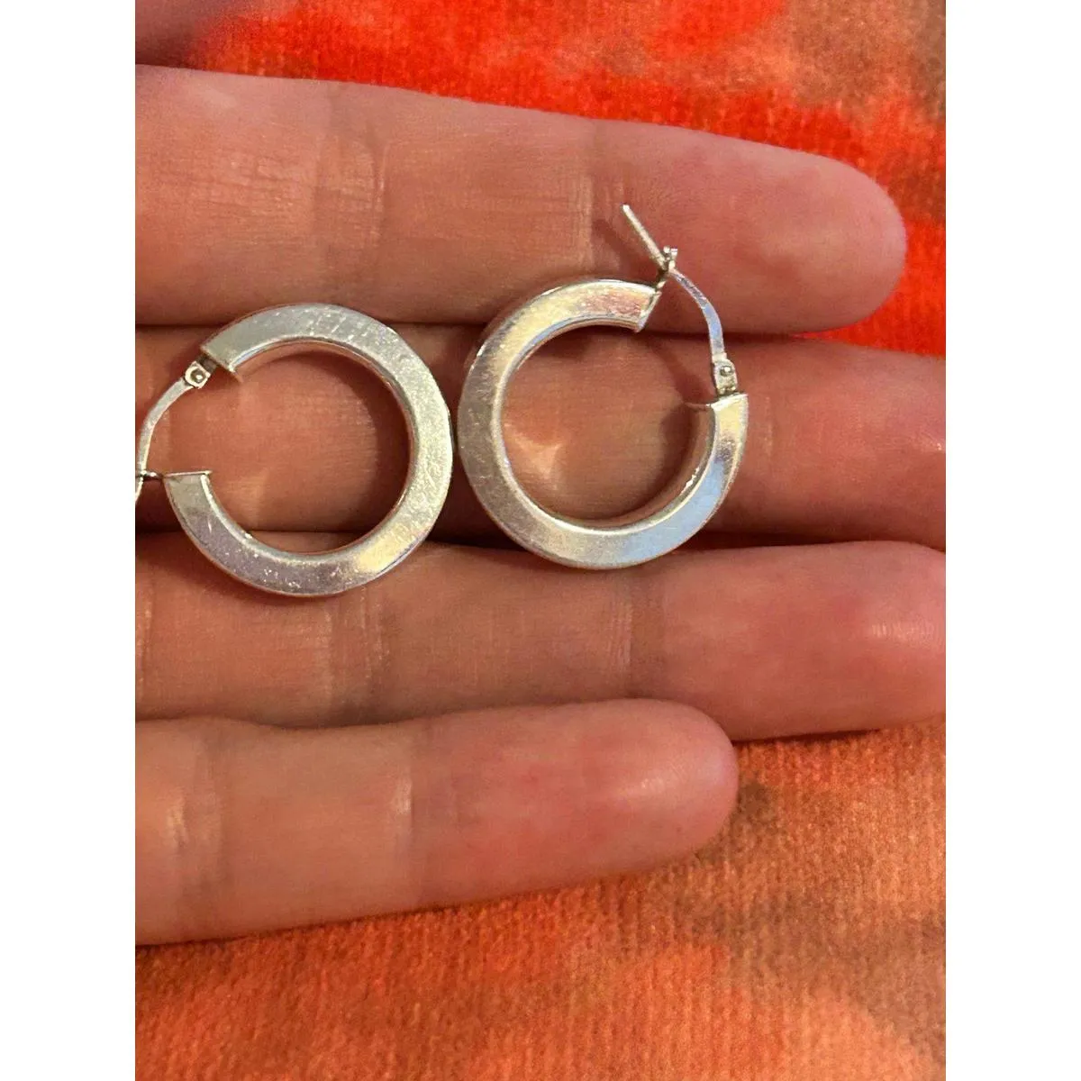 Lot d005 earrings hoops cute 925 sterling silver - Image 8