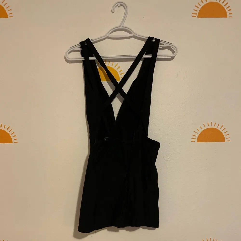 Stretchy Black Crossbacked Romper - Image 2