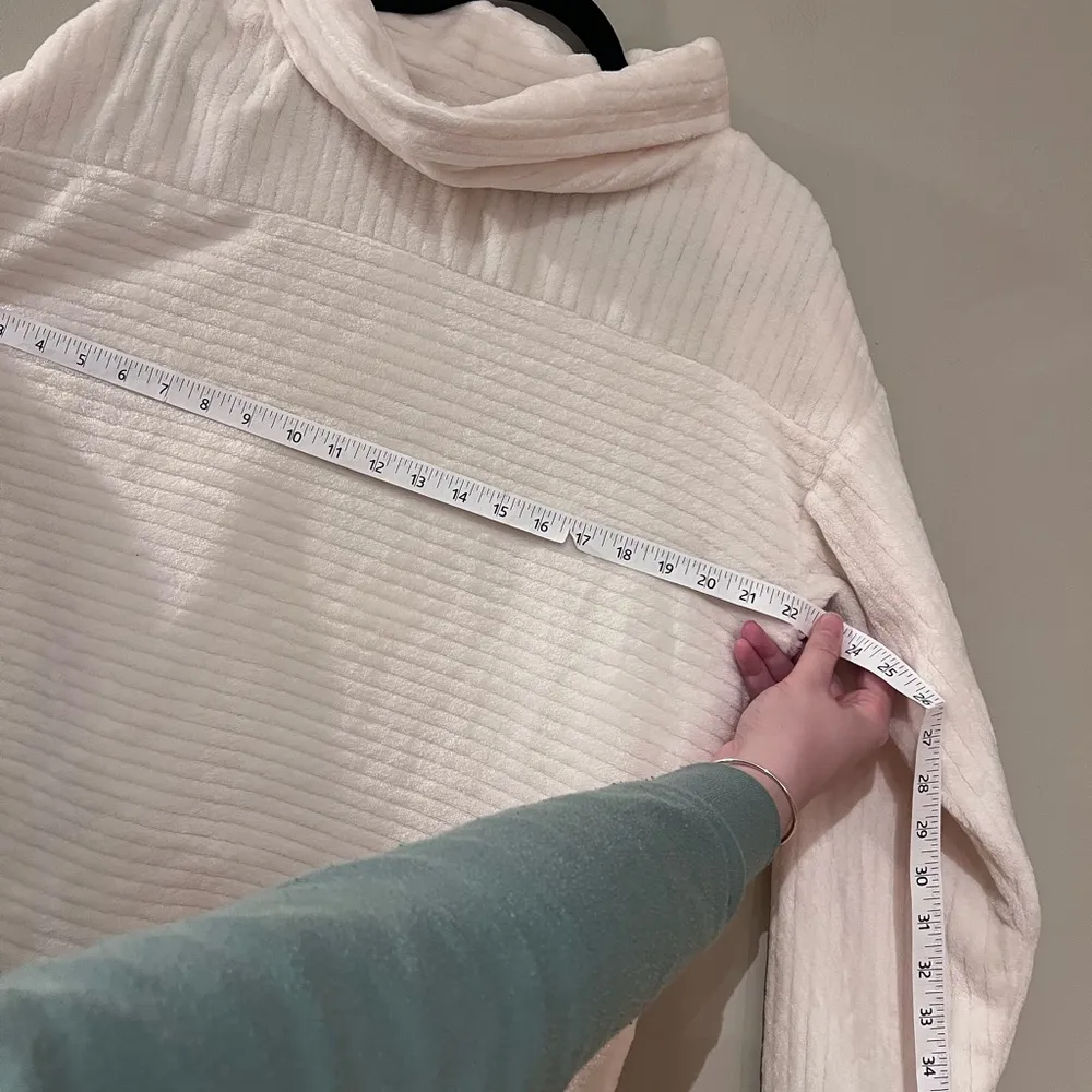 LOFT Striped Velour Mock Neck Sweater in Cream - Image 9