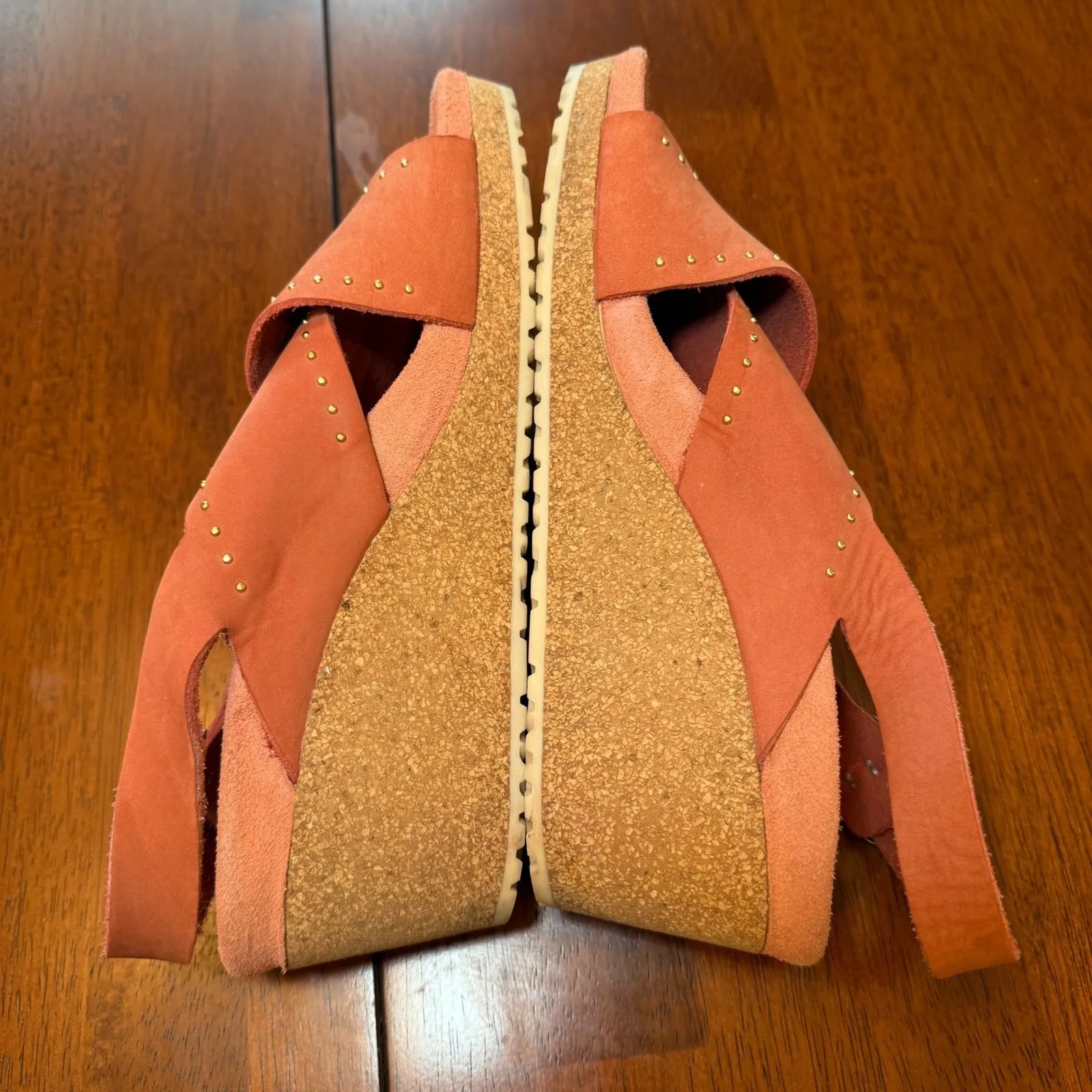 Birkenstock Papillio Samira Rivets Sandal Wedge Red Pink‎ Size 38 US 7 - Image 7