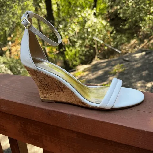 Lilly Pulitzer Jenna Wedge Size 8 Shoes Women's Sandals Resort White Gold NEW - Image 10