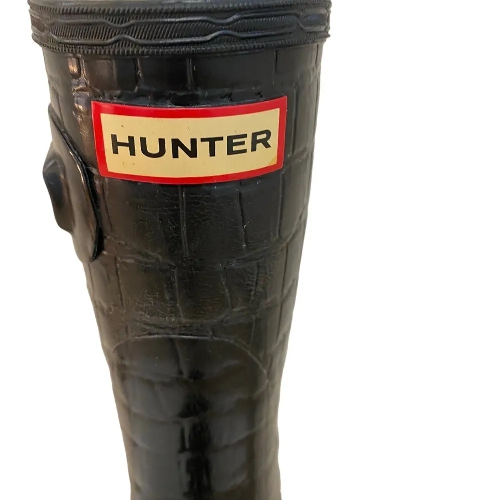 Hunter Orginal Tall Croc Black Rain Boots  Size 5 - Image 4