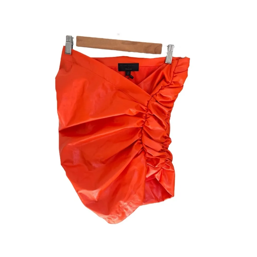 MICHAEL COSTELLO x REVOLVE - NWT Torin Mini Ruched Skirt in Orange Sz XS - Image 2