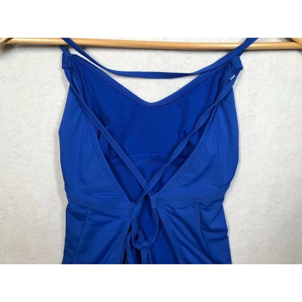 Athleta One Piece Swimsuit 439092 Royal Blue Strappy Athletic Women's Medium M - Image 4