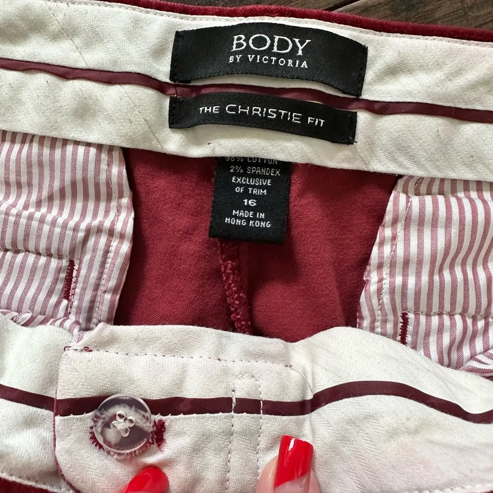 Body by Victoria Christie Fit bootcut velvet pants 16 36/30 - Image 3