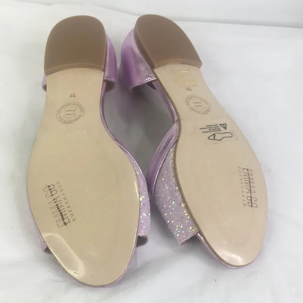 New Emma Go BHLDN pink Metallic Glitter leather Dorsey Flats 38/8 - Image 7