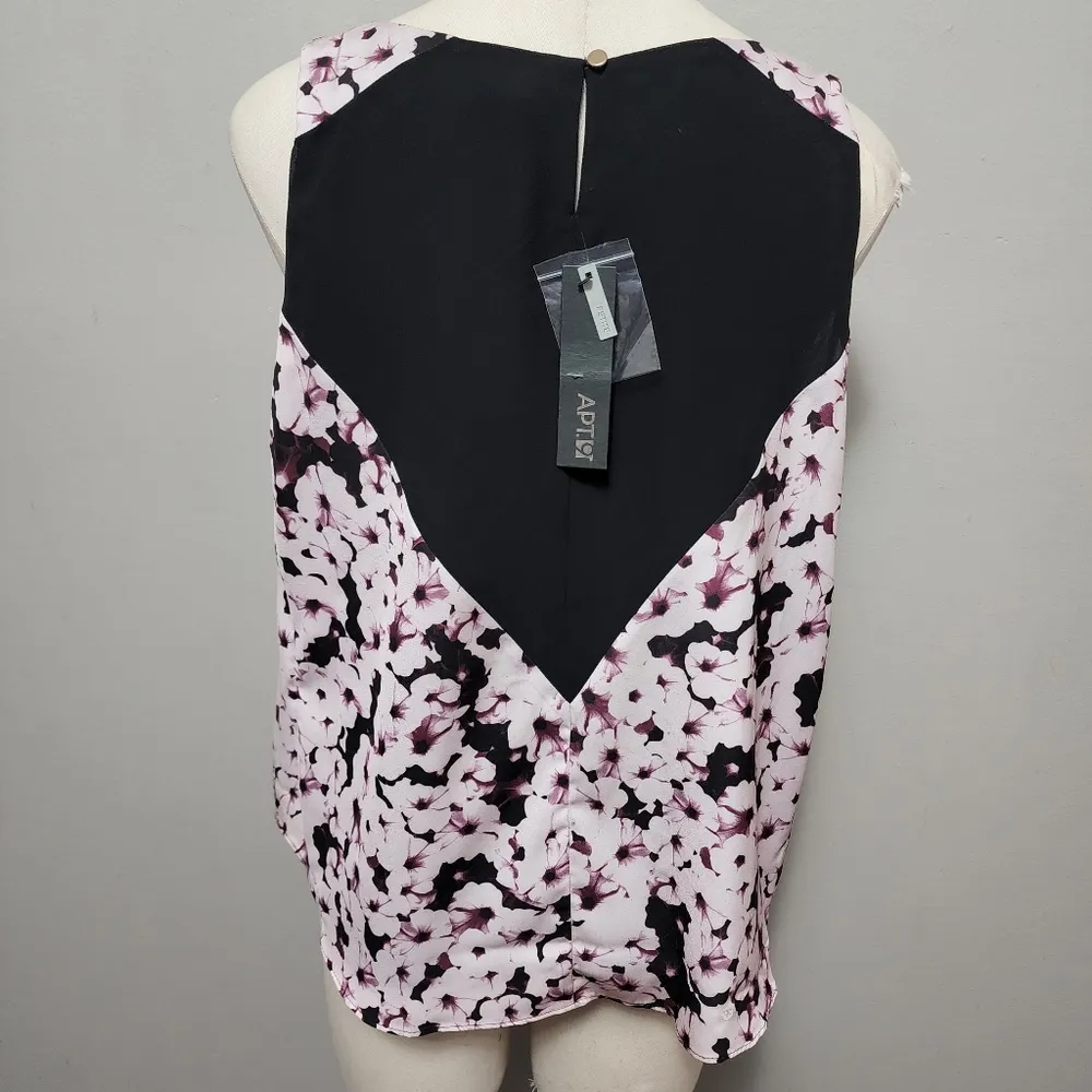 Apt. 9 plum white petunia floral sleeveless blouse size xlp - Image 5