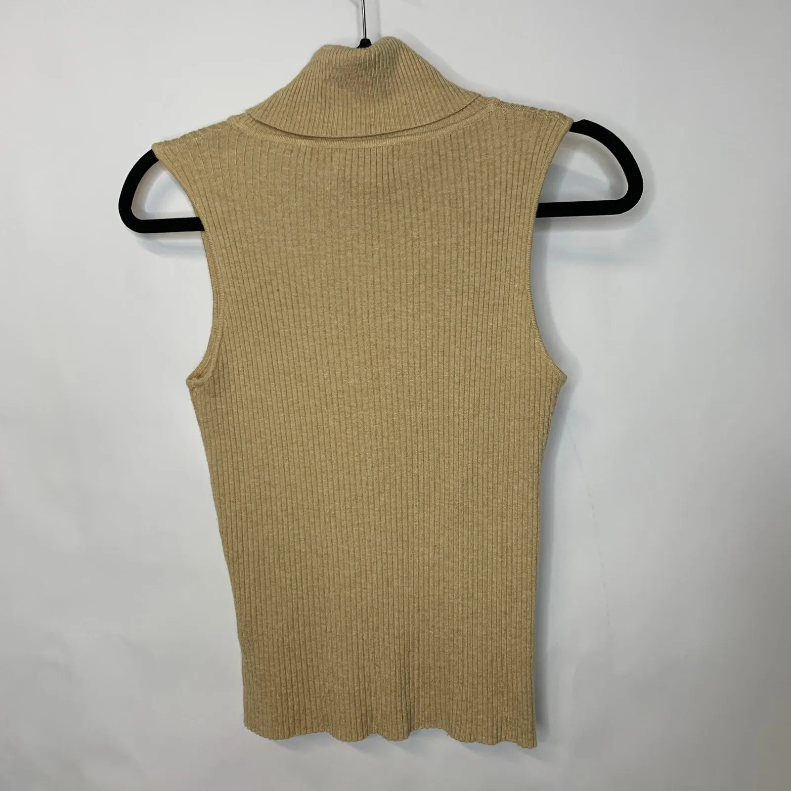 Tan Camel Turtleneck Shell Soft Sz Small Medium - Image 8
