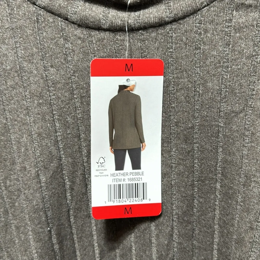 Matty M Women's Mock Neck Ribbed Tunic Top Sweater, nwt Brown Size M - Image 5