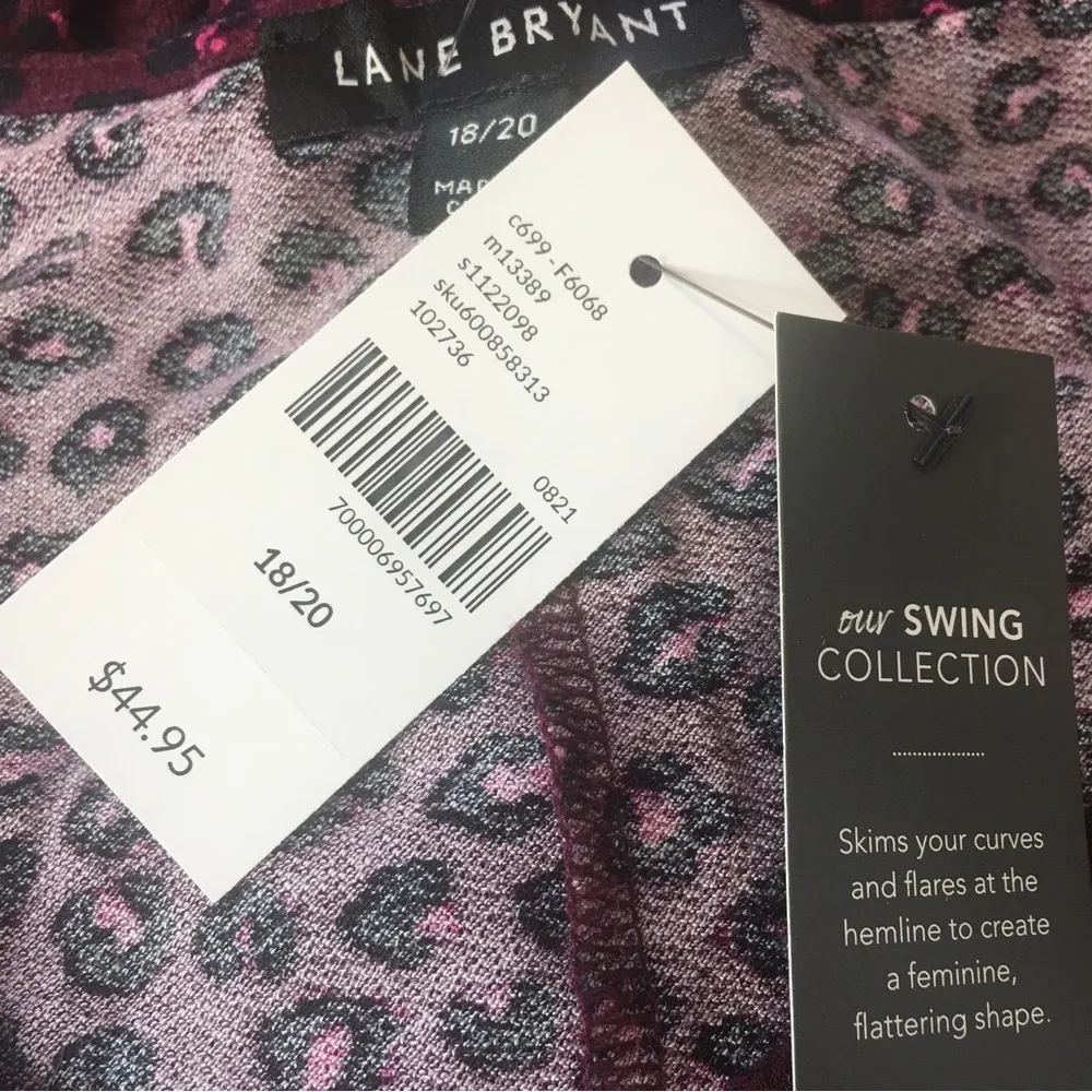 New Lane Bryant Swing Top Size 18/20 Ruched 3/4 Sleeve Leopard Cheetah Print - Image 4