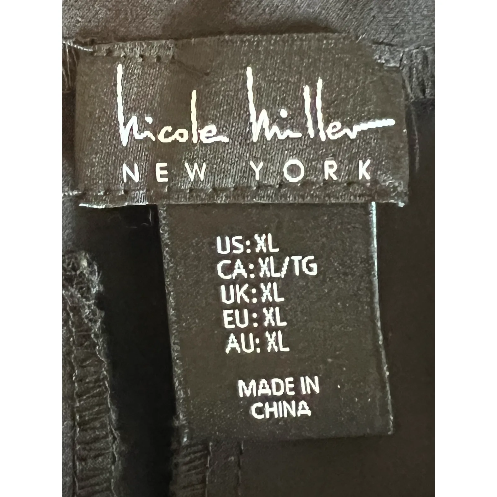 Nicole Miller Womens Pants Size XL Black Pull On Straight Leg High Rise Stretch - Image 2