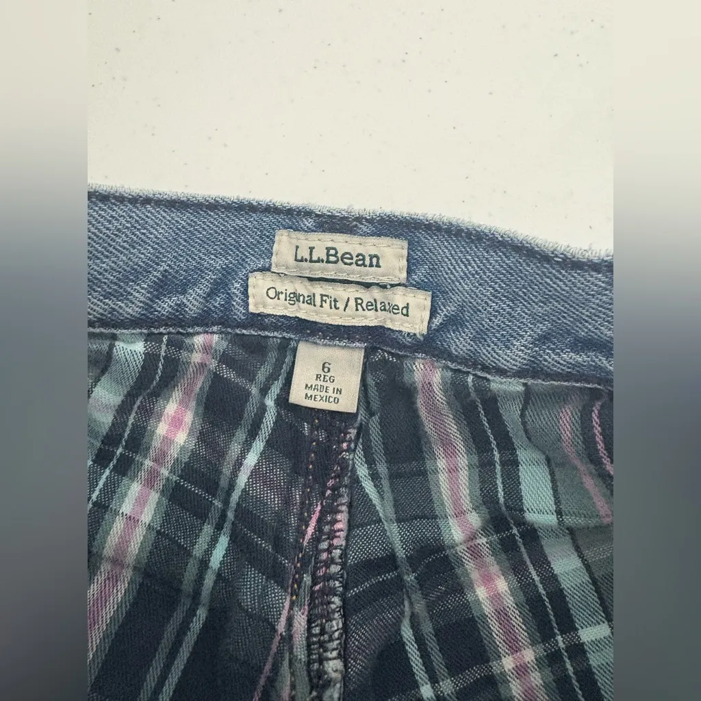 VTG 90s L.L. Bean plaid fleece lined high - Image 8