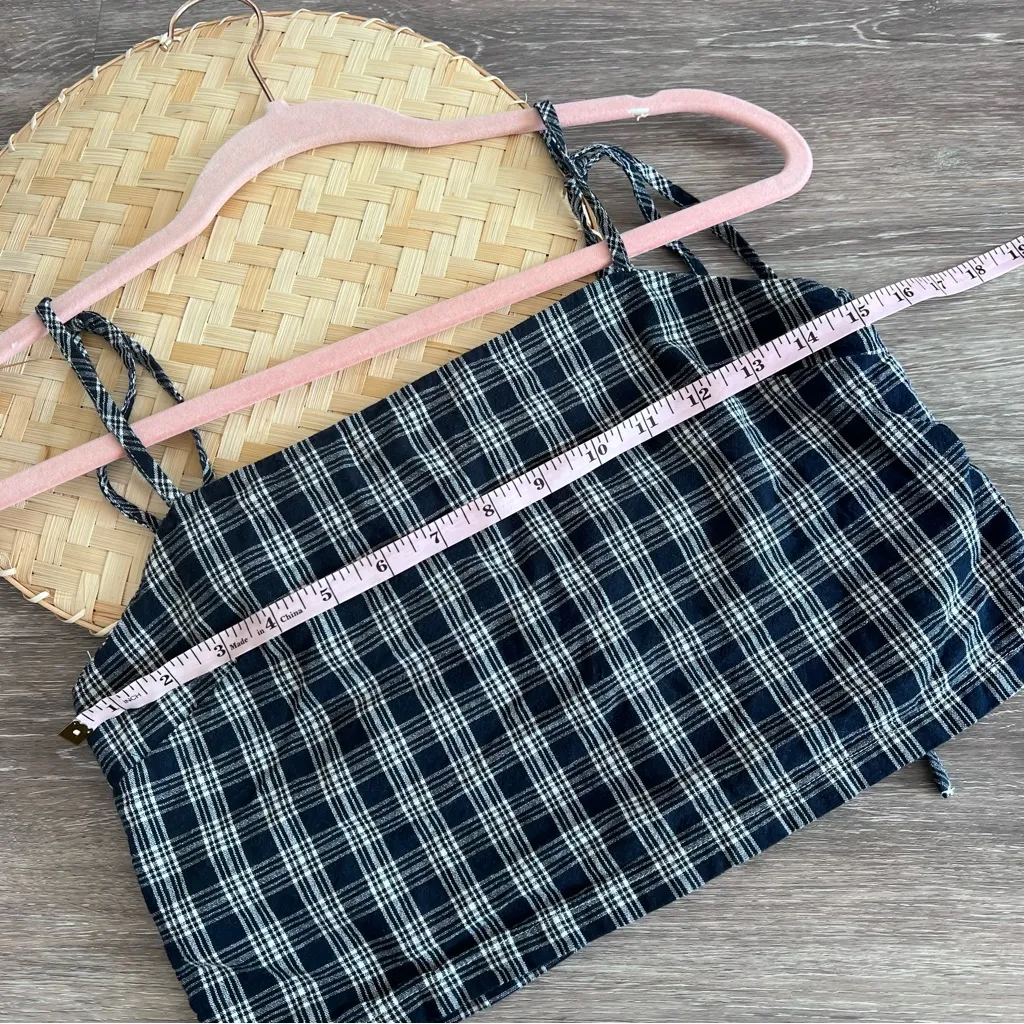 Brandy Melville John galt gingham Dena tie‎ tank - Image 4