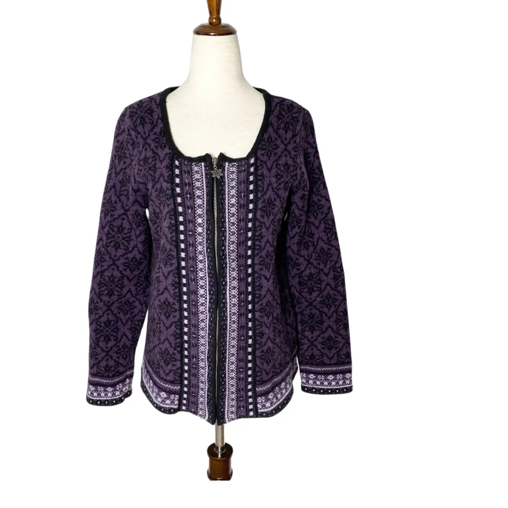 COLDWATER CREEK Snowflake Fair Isle Cardigan - Image 2