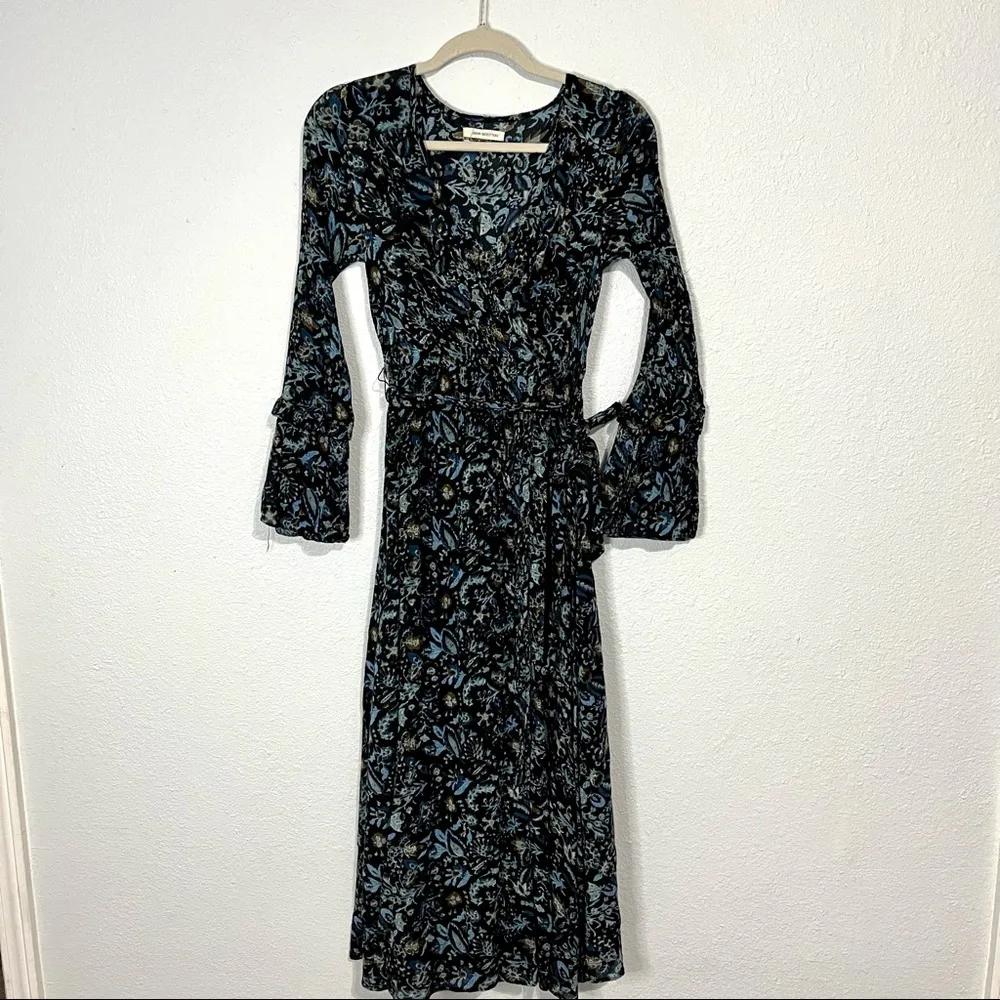 Urban Outfitters Emma Grace Floral Maxi Faux Wrap Dress Size Small - Image 4
