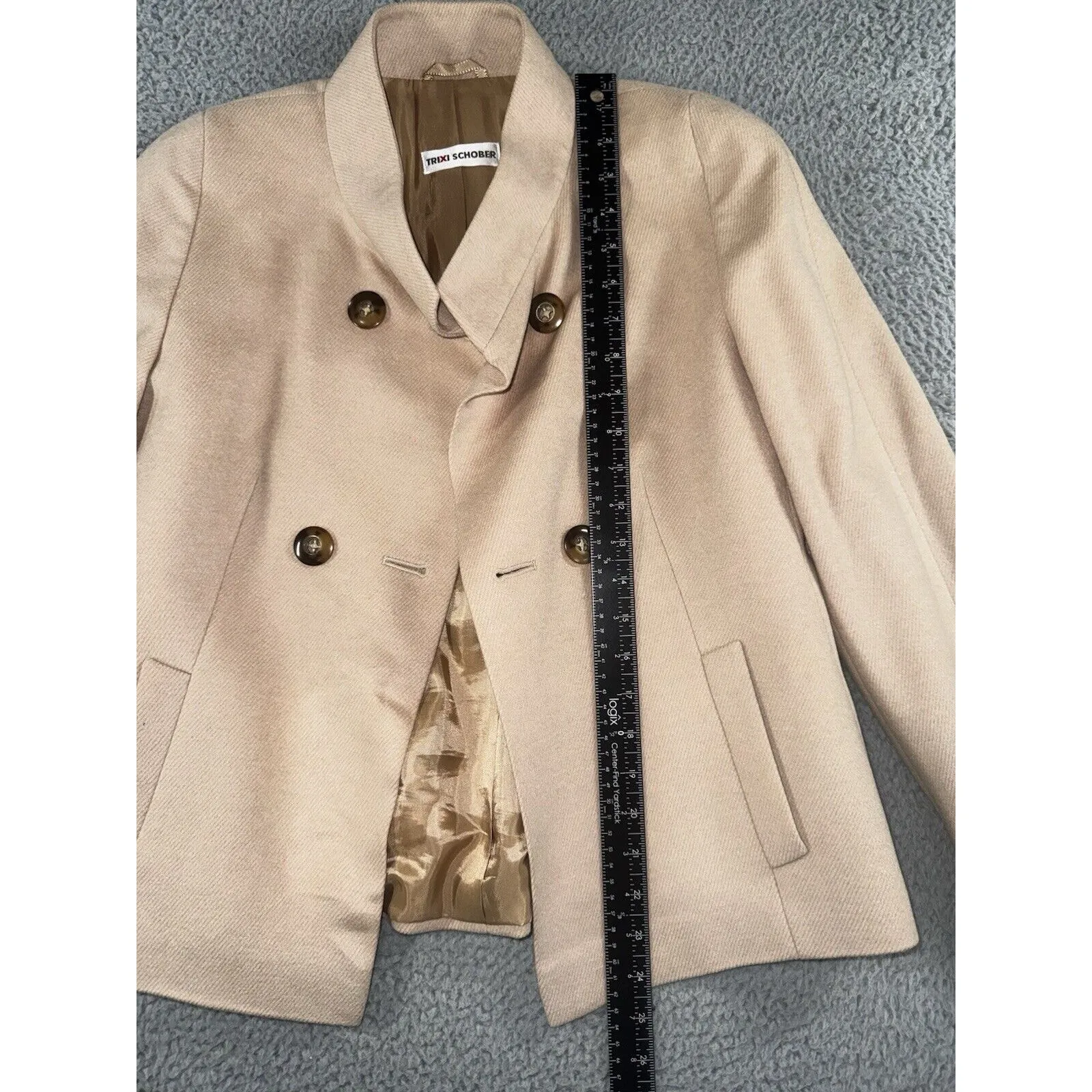 Trixi Schober Jacket Women‎ 4 Double Breasted New Wool Angora Brown - Image 8