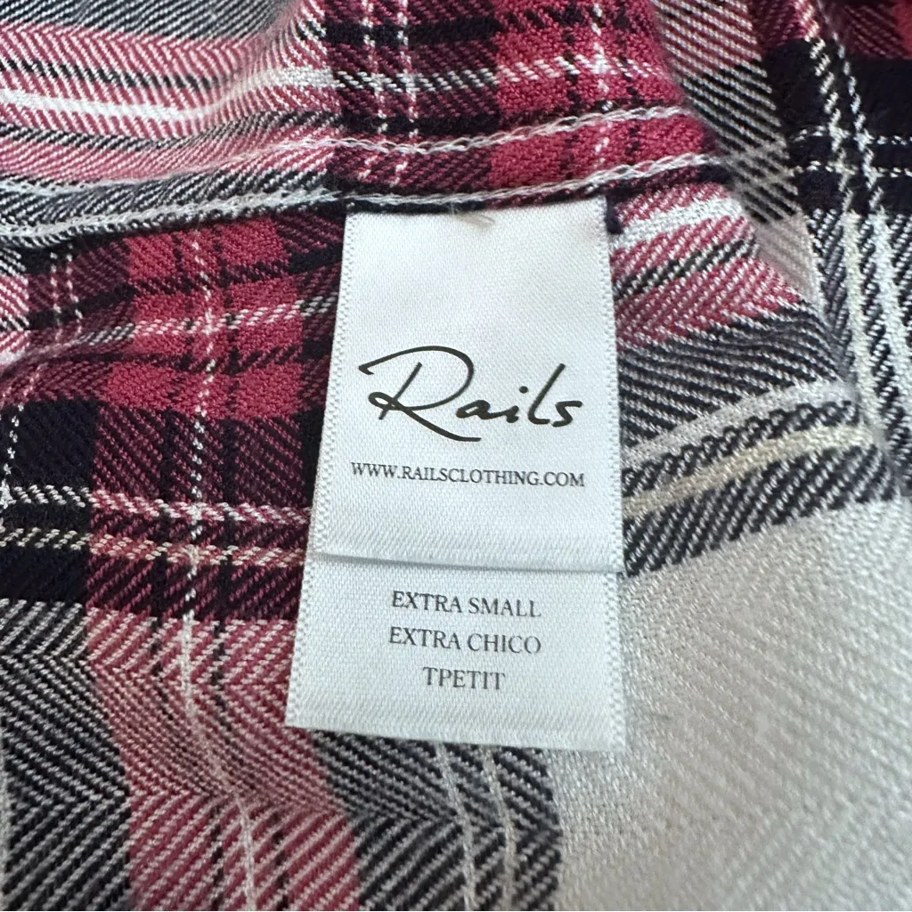 Rails "Allison" White Midnight Rose Ultra Soft Button Down Plaid Shirt - Image 7