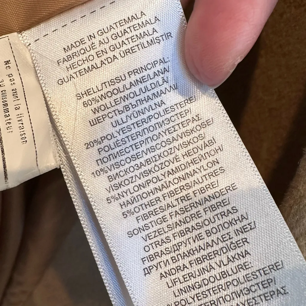 LRL Lauren Ralph Lauren Buckle-Front Walker Coat Wool Camel Color Size 12 Large - Image 13