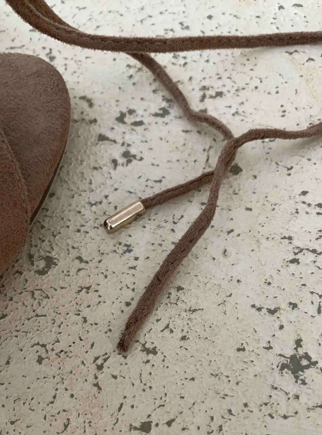 Tan Roma-63 Suede Peep Toe Fringe Gilly Tie Stiletto Zip Heel 7 - Image 10