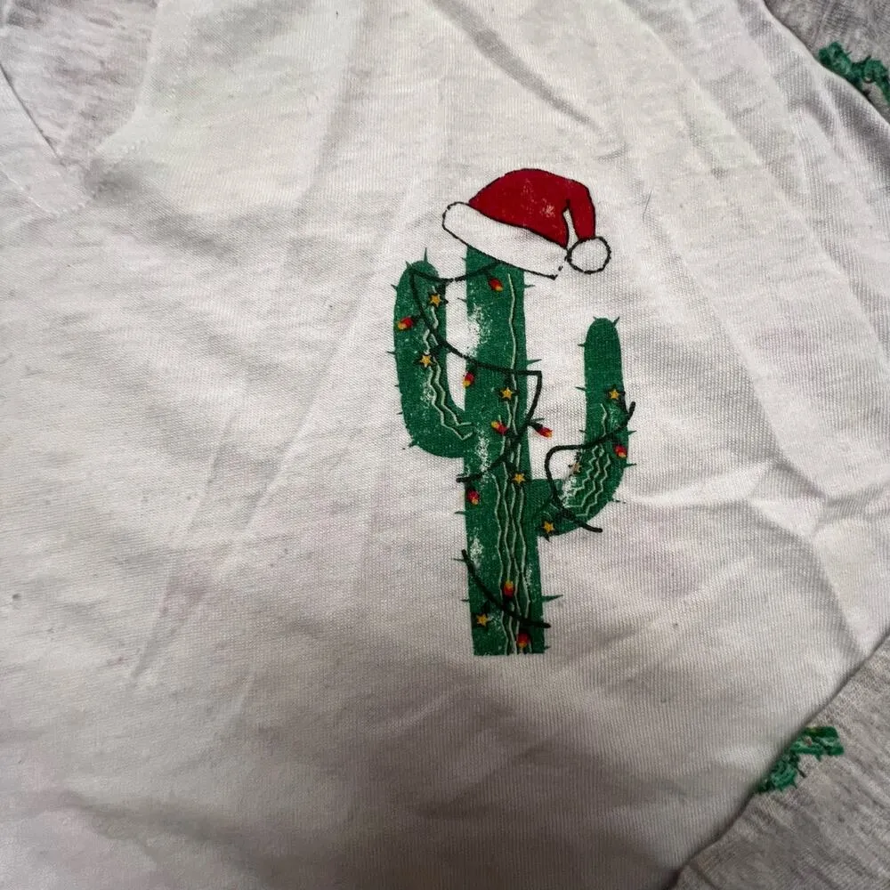Grayson Threads Womens Santa Christmas Cactus Quarter Length Sleeve Shirt Medium - Image 4