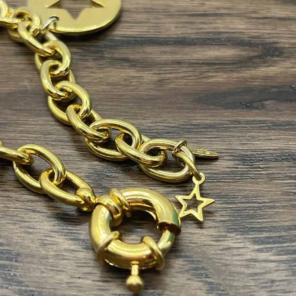 Charm Bracelet: Large Heart, Angel, Star Dove Charms Gold Tone - Image 8