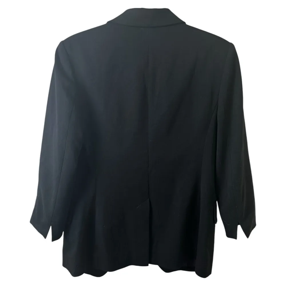 MM Lafluer Blazer Womens 0 Carson 2.0 Black Designer Two Button Lined Corpcore - Image 2