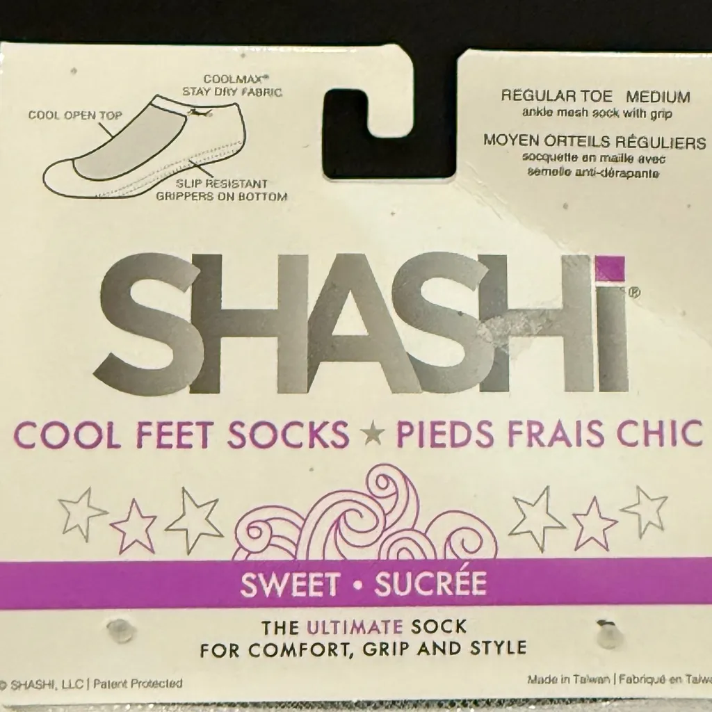 SHASHI Sweet Open Style Clean & Cool Denim Barre Pilates Yoga Full Grip Socks M Blue Size M - Image 6