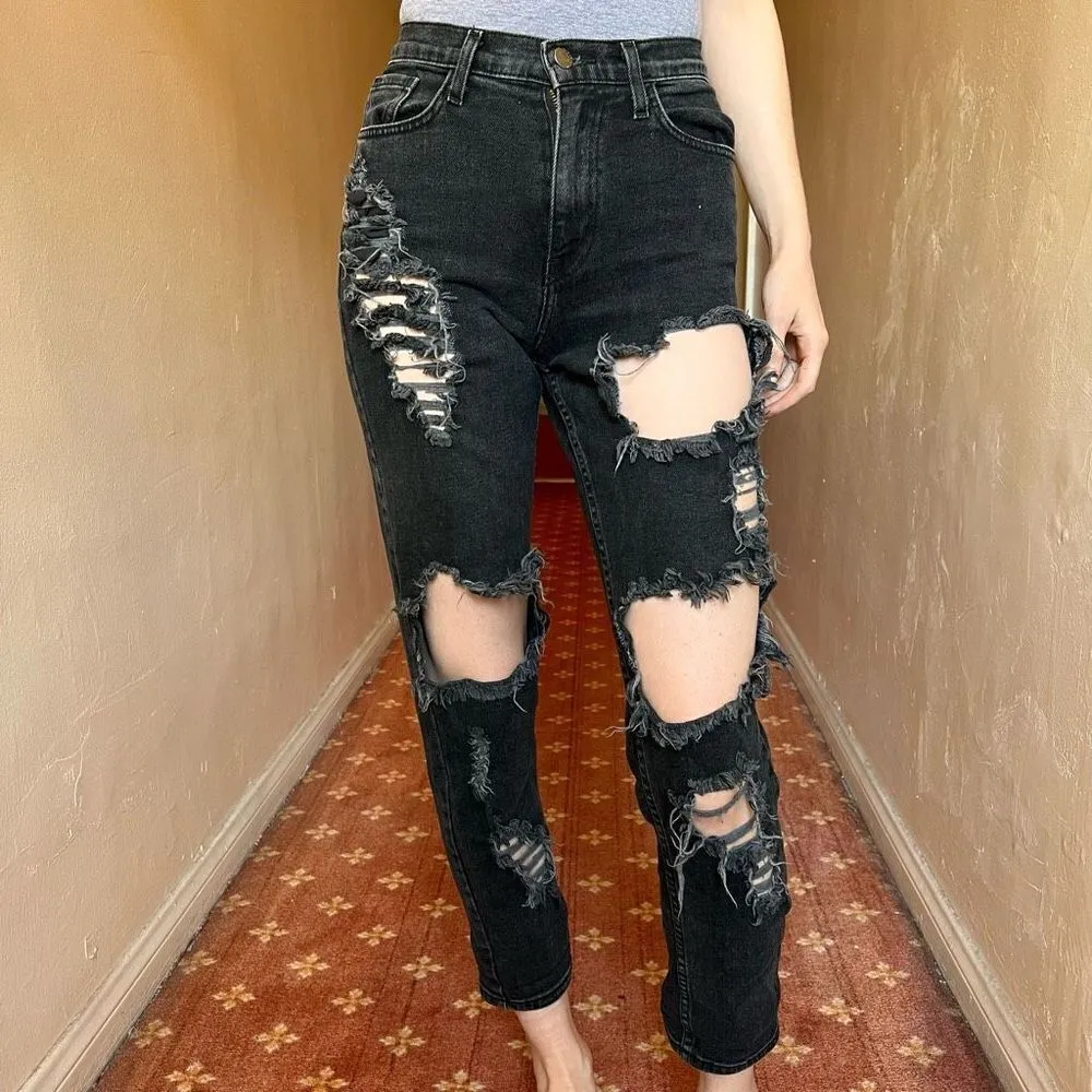 Vibrant M.I.U. Ripped Black jeans Relaxed size 0/1/24/25 SDistressed - Image 5